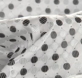 Brokát vzor puntíků bílý