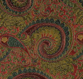 Brokát paisley motiv hnědý