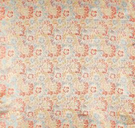 Brokát romantický květinový motiv béžovozlatý