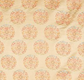 Brokát vzor ornamentu zlatobéžový
