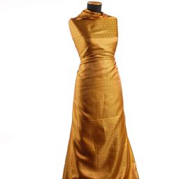 Brokát geometrický motiv zlatohnědý