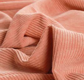Manšestr pružný polyester směs pudr růžová