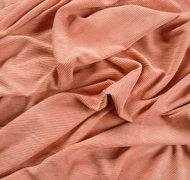 Manšestr pružný polyester směs pudr růžová