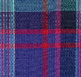 Vlněná košilová látka kostka fialovozelená