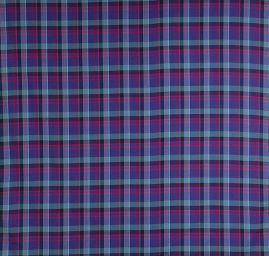 Vlněná košilová látka kostka fialovozelená