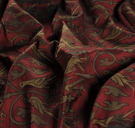 Replika historické látky Arras červený/zlatý