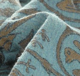 Replika historické látky Arras tyrkys/zlatý