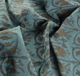 Replika historické látky Arras tyrkys/zlatý