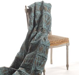 Replika historické látky Arras tyrkys/zlatý