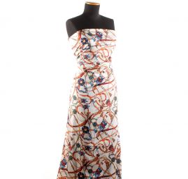 Mikado tkanina tisk řetízky střapce