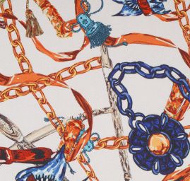 Mikado tkanina tisk řetízky střapce