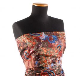 Mikado tkanina tisk patchworkový vzor v hnědé