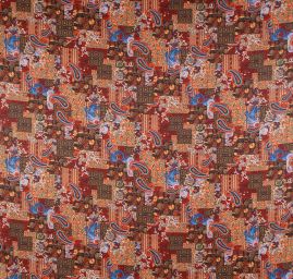 Mikado tkanina tisk patchworkový vzor v hnědé