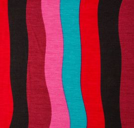 Úplet tenký vzor vlnky růžová vínová tyrkysová