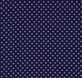 Šifon vzor puntík starorůžová/tm.modrý