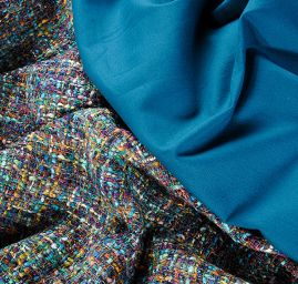 Pružná látka bavlna směs matná tm. tyrkys