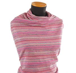 Vlněná kostýmová látka Art Fabrics růžová/tyrkys