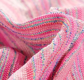 Vlněná kostýmová látka Art Fabrics růžová/tyrkys