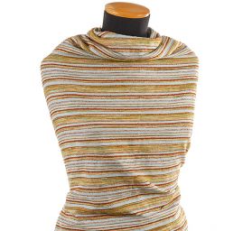 Kostýmová žakárová látka vlna směs hnědý melír