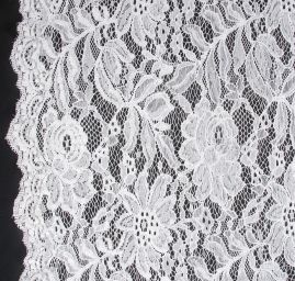 Krajka tylová jemná romantický vzor bílá