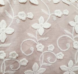 Krajka madeira bordura plastické květy/krajka starorůžová