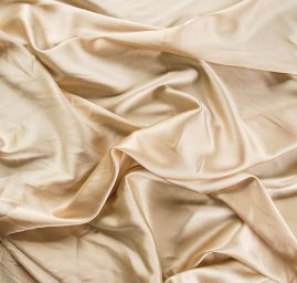 Satén hedvábný béžový matný