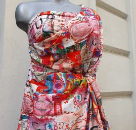 Satén matný jemný imitace hedvábí tisk Pictures