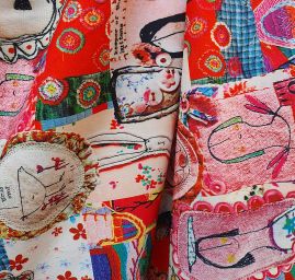 Satén matný jemný imitace hedvábí tisk Pictures