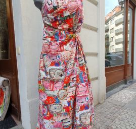 Satén matný jemný imitace hedvábí tisk Pictures