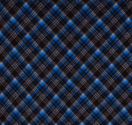 Efektní vlněná látka geometrický motiv modrá