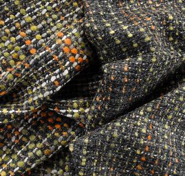 Kostýmová látka imitace ručně tkané hnědorezavá