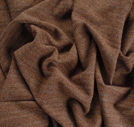 Vlněná látka vzor rybí kost/proužky hnědá