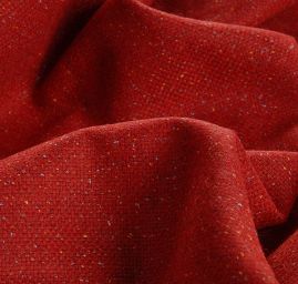 Vlněná látka tweed červená