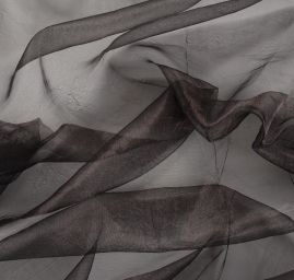 Organza silk jemná černé barvy