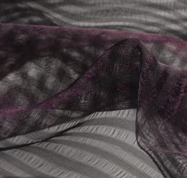 Organza silk jemná proužky vínové barvy