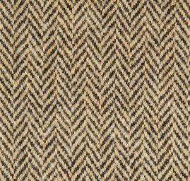 Tvídová žakárová látky vzor rybí kost černá/béžová