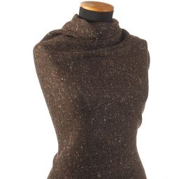 Vlněná látka tweed hnědý