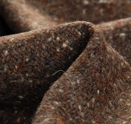 Vlněná látka tweed hnědý