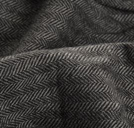 Vlněná látka vzor rybí kosti šedá/černá