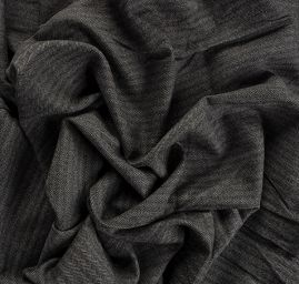 Vlněná látka vzor rybí kosti šedá/černá