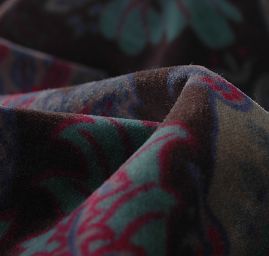 Pružný samet kašmírový motiv