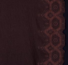 Efektní tweedová látka s krajkovou bordurou hnědá