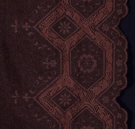 Efektní tweedová látka s krajkovou bordurou hnědá