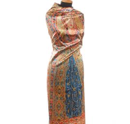 Satén pružný mozaika vzor madony