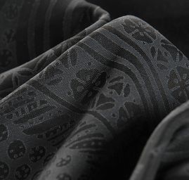 Vypalovaný šifon paisley motiv černý