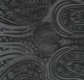 Vypalovaný šifon paisley motiv černý