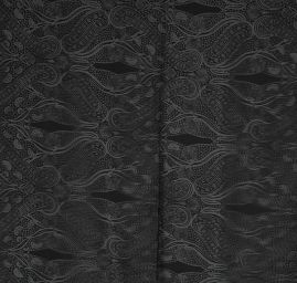 Vypalovaný šifon paisley motiv černý