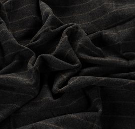 Flauš vlna, kašmír proužky hnědá/černá