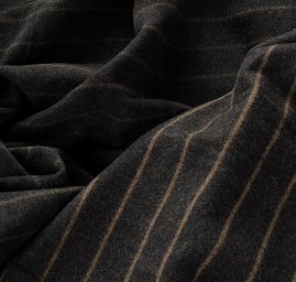 Flauš vlna, kašmír proužky hnědá/černá
