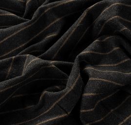 Flauš vlna, kašmír proužky hnědá/černá